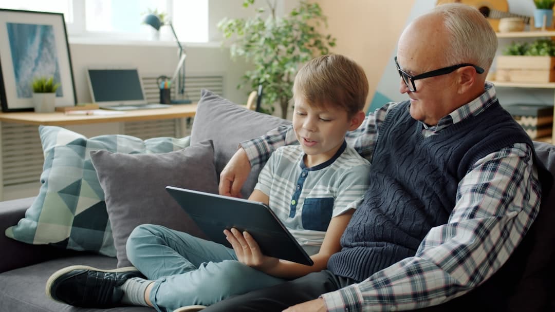 Appel vidéo en famille